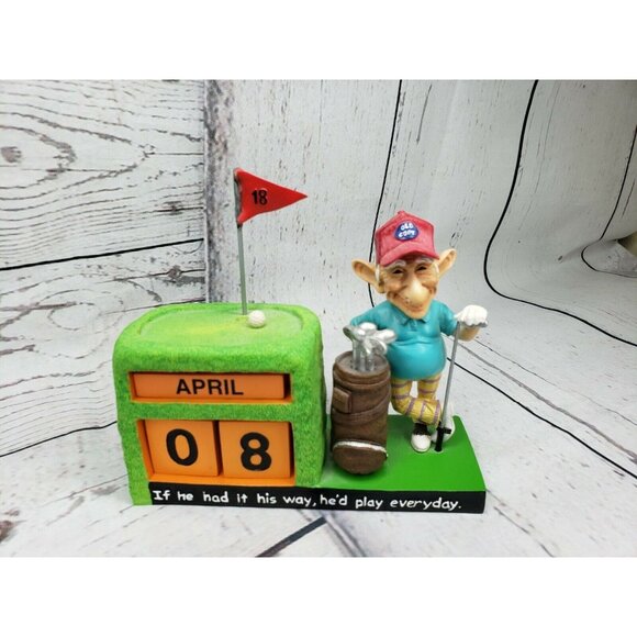 Coots 3D Golf Figurine Date Desk Calendar - "Old Coot" with Month and Date Tiles - Picture 10 of 12